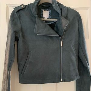 Faux suede light weight moto jacket